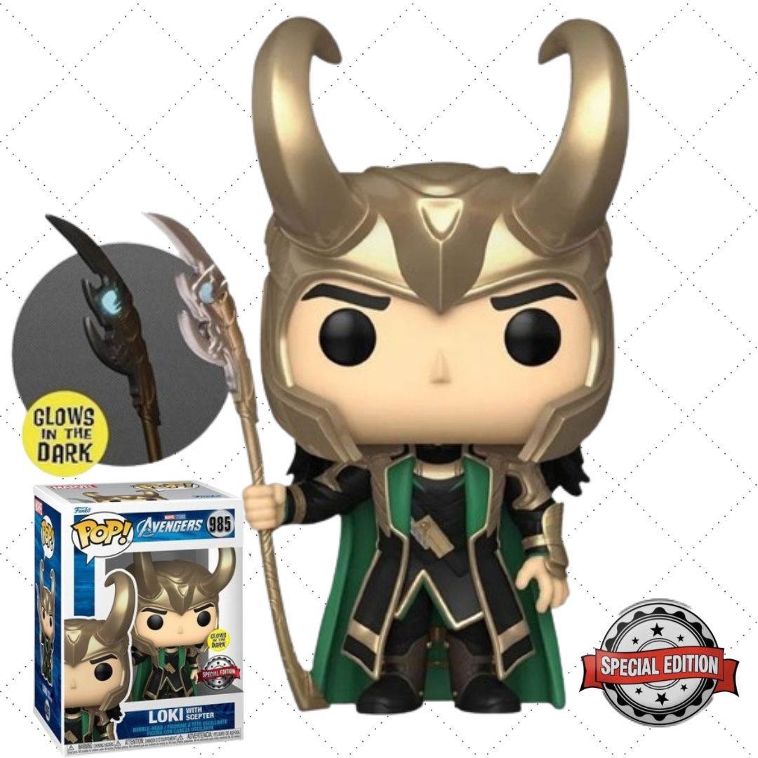 Funko Pop! Marvel: Avengers - Loki With Scepter #985 - Special Edition ...